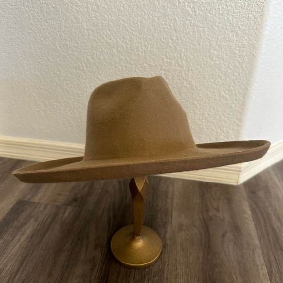 Universal Thread Accessories - Universal Thread wool brown tan fedora western hat wide brim NWOT